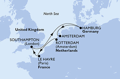 Nizozemsko, Francie, Velká Británie, Německo z Rotterdamu na lodi MSC Preziosa Nizozemsko, Francie, Velká Británie, Německo z Rotterdamu na lodi MSC Preziosa
