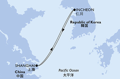 Čína,  ze Šanghaje na lodi MSC Bellissima