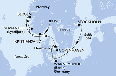 Švédsko, Dánsko, Německo, Norsko ze Stockholmu na lodi MSC Magnifica