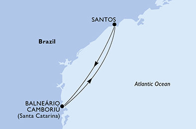 Brazílie ze Santosu na lodi MSC Seaview