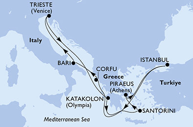 Turecko, Řecko, Itálie z Istanbulu na lodi MSC Fantasia