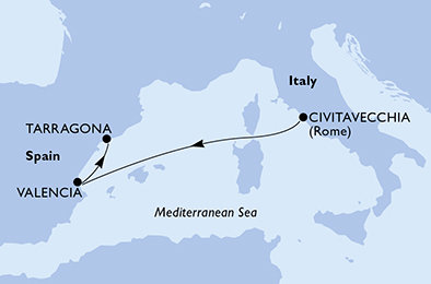 Itálie, Španělsko z Civitavecchia na lodi MSC Sinfonia