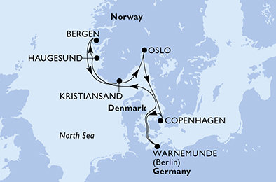 Dánsko, Německo, Norsko z Kodaně na lodi MSC Splendida