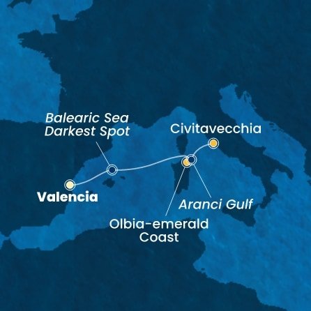 Španělsko, Itálie z Valencie na lodi Costa Pacifica