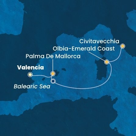 Španělsko, Itálie z Valencie na lodi Costa Pacifica