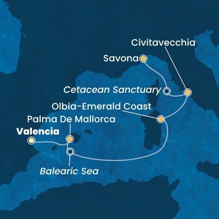 Španělsko, Itálie z Valencie na lodi Costa Pacifica