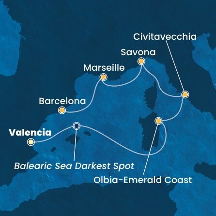 Španělsko, Itálie, Francie z Valencie na lodi Costa Pacifica