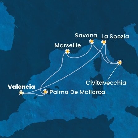Španělsko, Itálie, Francie z Valencie na lodi Costa Pacifica