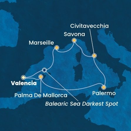 Španělsko, Itálie, Francie z Valencie na lodi Costa Pacifica