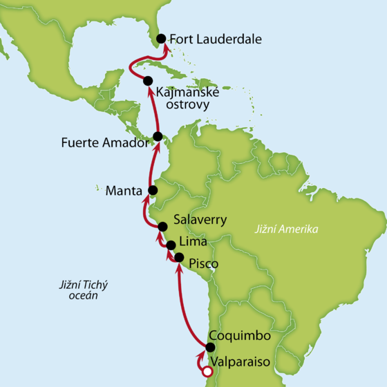 Z Jižní Ameriky přes Panamský průplav do USA