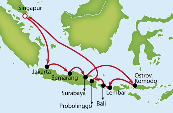 Ze Singapuru na Bali přes Jávu, Lombok a Komodo