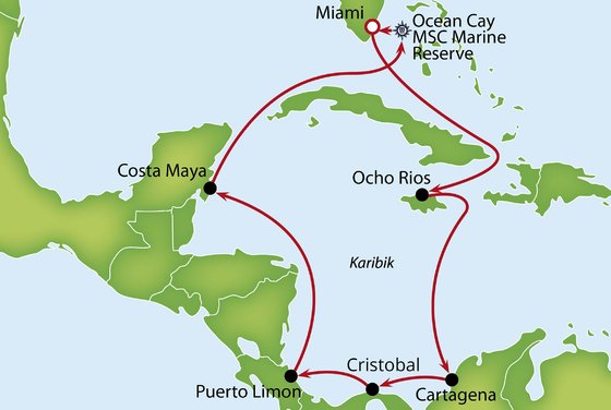 Velký okruh Karibikem se zastávkou v Kolumbii, Panamě i na Bahamách na lodi MSC Divina