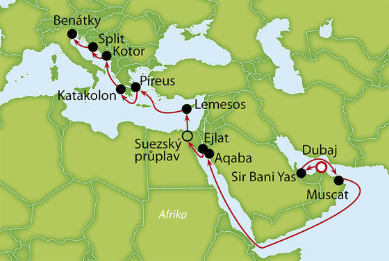Z magického Orientu do nádherného Středomoří na palubě výletní lodi MSC Lirica