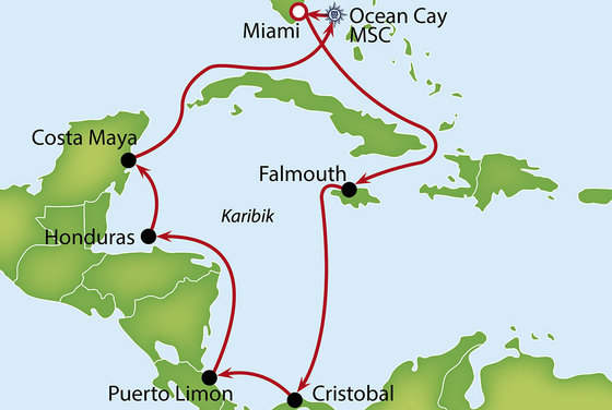Velký okruh Karibikem se zastávkou v Kostarice, Panamě i na Roatánu na lodi MSC Divina