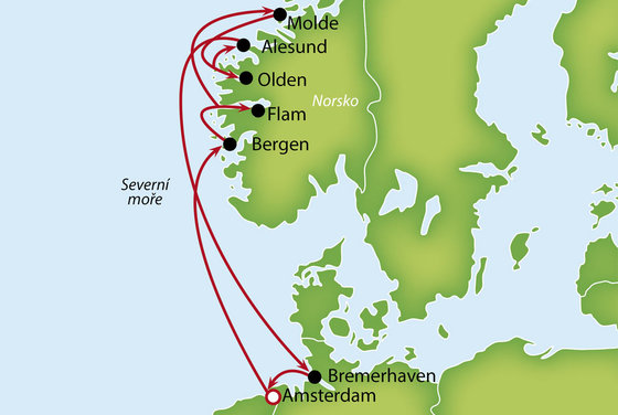 Za úchvatnou scenérií norských fjordů z Amsterdamu