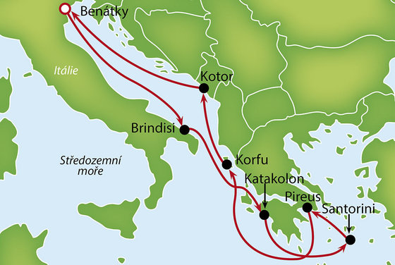 Z Benátek za poznáním úžasného Řecka se zastávkou v Černé Hoře II na lodi MSC Musica