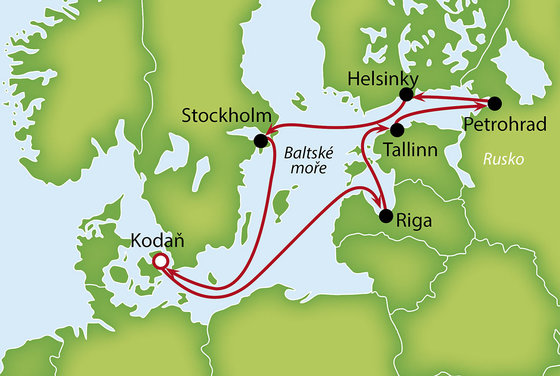 Perly Baltského moře v pohodlí plavby s českým průvodcem na Adventure of the Seas
