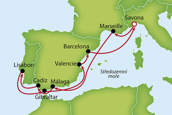 Po západním Středomoří se zastávkou na Gibraltaru na Costa Fascinosa 