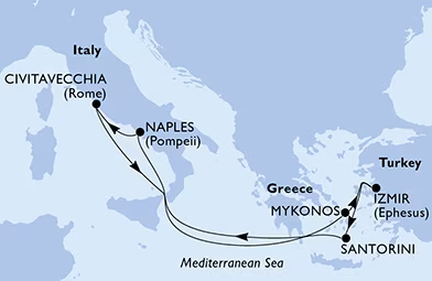 Všechny cesty vedou do Říma, i na lodi MSC Divina