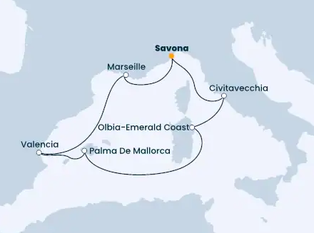 Z Itálie do Španělska na lodi Costa Pacifica