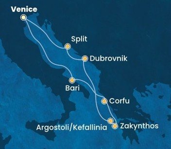 Přes Jadran do Řecka na Costa Deliziosa