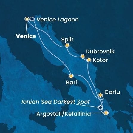 Z Benátek na okouzlující Korfu a zpět na Costa Deliziosa