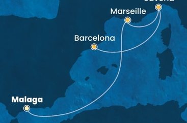 Španělsko, Francie, Itálie z Málagy na lodi Costa Pacifica