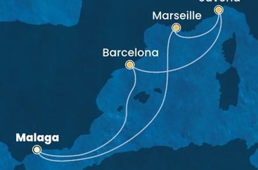 Španělsko, Francie, Itálie z Málagy na lodi Costa Pacifica