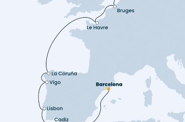 Nizozemsko, Belgie, Francie, Španělsko, Portugalsko z Amsterdamu na lodi Costa Favolosa