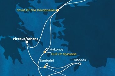 Řecko, , Turecko z Pirea na lodi Costa Fortuna