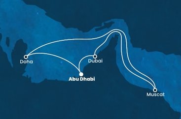 Spojené arabské emiráty, Omán, Katar z Abu Dhabi na lodi Costa Smeralda