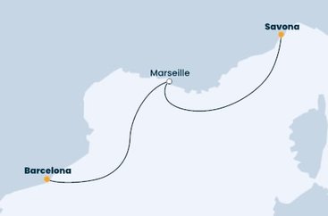 Španělsko, Francie, Itálie z Barcelony na lodi Costa Firenze