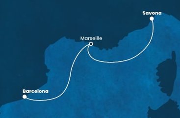 Španělsko, Francie, Itálie z Barcelony na lodi Costa Favolosa