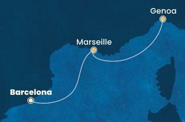 Španělsko, Francie, Itálie z Barcelony na lodi Costa Favolosa