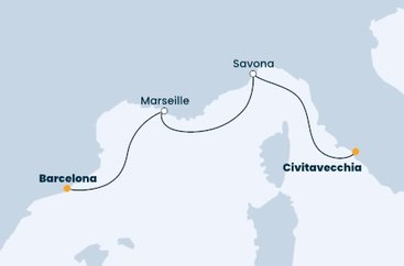 Španělsko, Francie, Itálie z Barcelony na lodi Costa Diadema