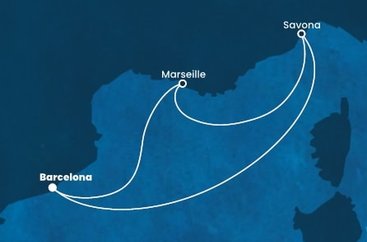 Španělsko, Francie, Itálie z Barcelony na lodi Costa Diadema