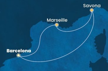 Španělsko, Francie, Itálie z Barcelony na lodi Costa Fascinosa