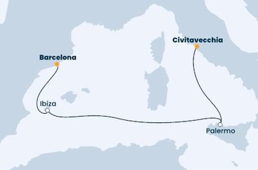 Španělsko, Itálie z Barcelony na lodi Costa Smeralda