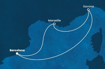 Španělsko, Francie, Itálie z Barcelony na lodi Costa Fortuna
