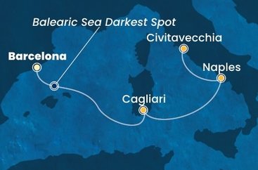 Španělsko, Sardinie, Itálie z Barcelony na lodi Costa Smeralda