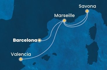 Španělsko, Francie, Itálie z Barcelony na lodi Costa Pacifica