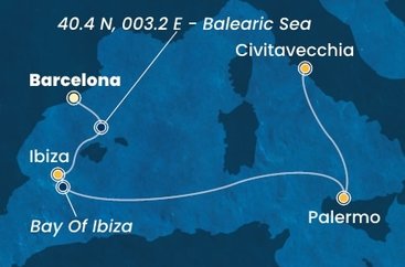 Španělsko, Itálie z Barcelony na lodi Costa Toscana