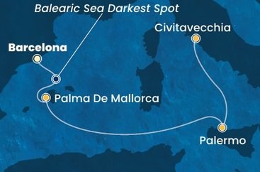 Španělsko, Itálie z Barcelony na lodi Costa Smeralda