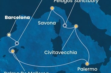 Španělsko, Itálie z Barcelony na lodi Costa Smeralda