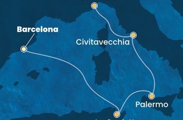 Španělsko, Tunisko, Itálie z Barcelony na lodi Costa Pacifica