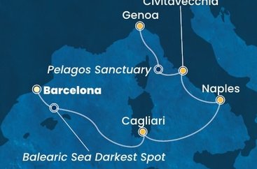 Španělsko, Itálie z Barcelony na lodi Costa Smeralda