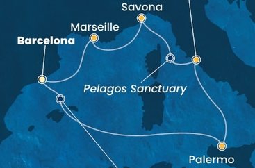 Španělsko, Itálie, Francie z Barcelony na lodi Costa Toscana