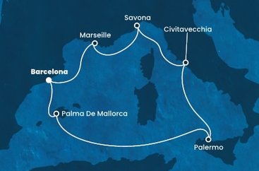 Španělsko, Itálie, Francie z Barcelony na lodi Costa Toscana