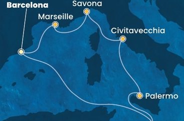 Španělsko, Malta, Itálie, Francie z Barcelony na lodi Costa Pacifica