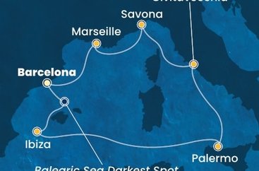 Španělsko, Itálie, Francie z Barcelony na lodi Costa Smeralda